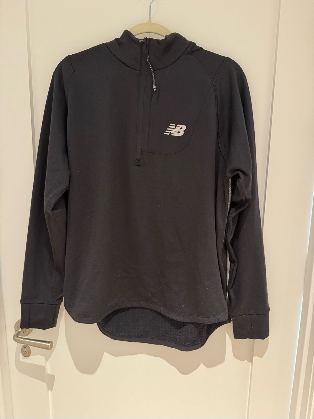 New Balance Black Quilted-Lined Pullover Jacket